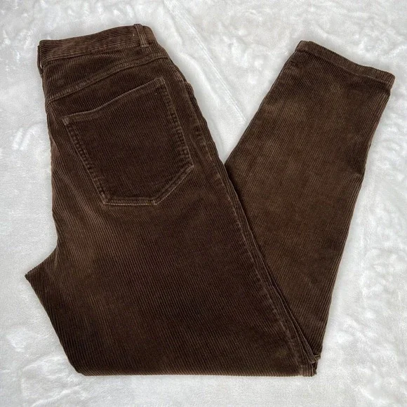 Lauren Ralph Lauren Women's Brown Corduroy High-Rise Tapered Leg Pants Size 10 - Picture 5 of 9